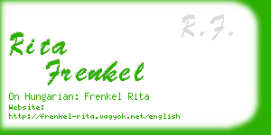 rita frenkel business card